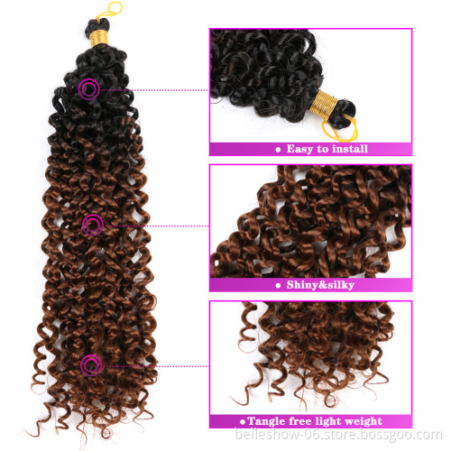 Hot sell wholesale 14inch -18inch 100g  deep twist crochet hair freetress water wave hair ombre braiding hair